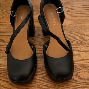 Nine West Black Strappy Heels